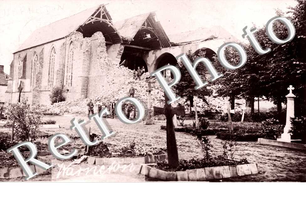 eglise en ruines  -  carte militaire allemande