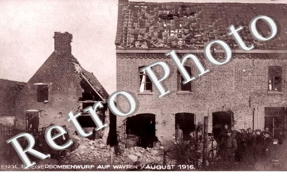 Engl. Fliegerbombenwurf auf Wavrin August 1916