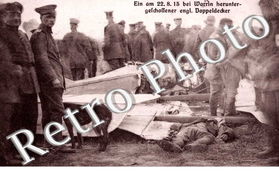 Ein am 22.8.1915 bei Wavrin herunter-gefchoffener eng. Doppeldecker