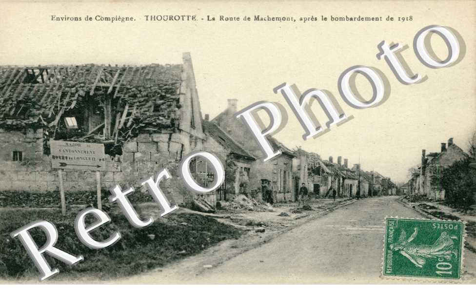 La Route de Machemont après le bombardement
