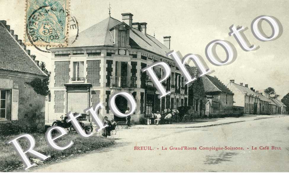 la Grand' Route Compiegne-Soissons, le cafe Bull