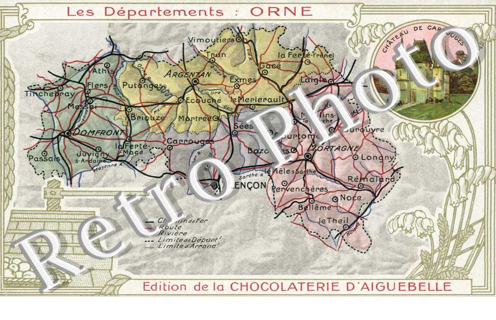 Edition de la Chocolaterie d'Aiguebelle, les Departements: Orne