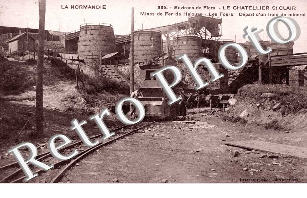 mines de fer de Halouze, les fours, depart d'un train de minerai