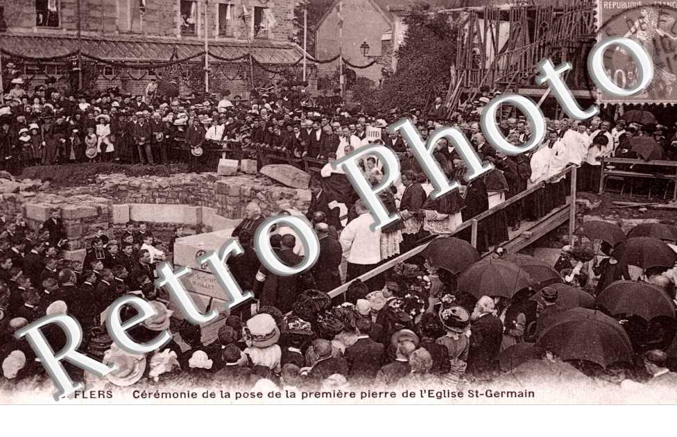 Ceremonie de la pose de la premiere pierre de l'Eglise Saint-Germain
