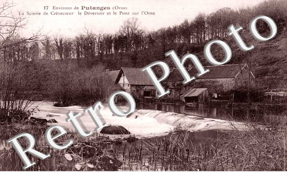 la Scierie de Crevecoeur, le Deversoir et le Pont sur l'Orne
