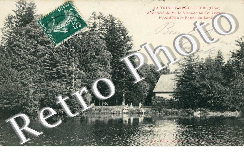 Propriété de M. le Vicomte de Courtivron - Pièce d'eau et entrée du jardin