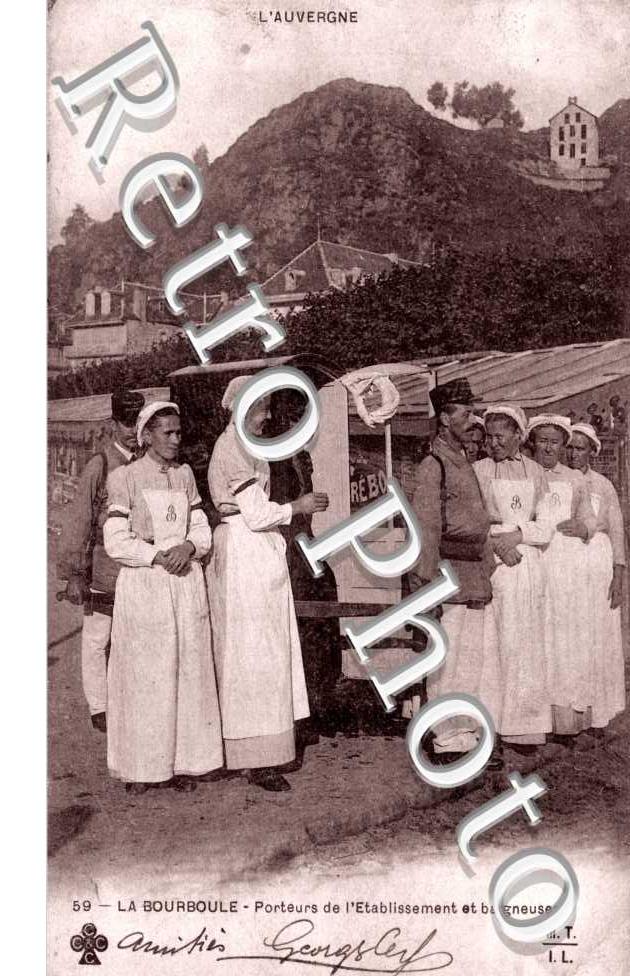 porteurs de l'etablissement et baigneuses