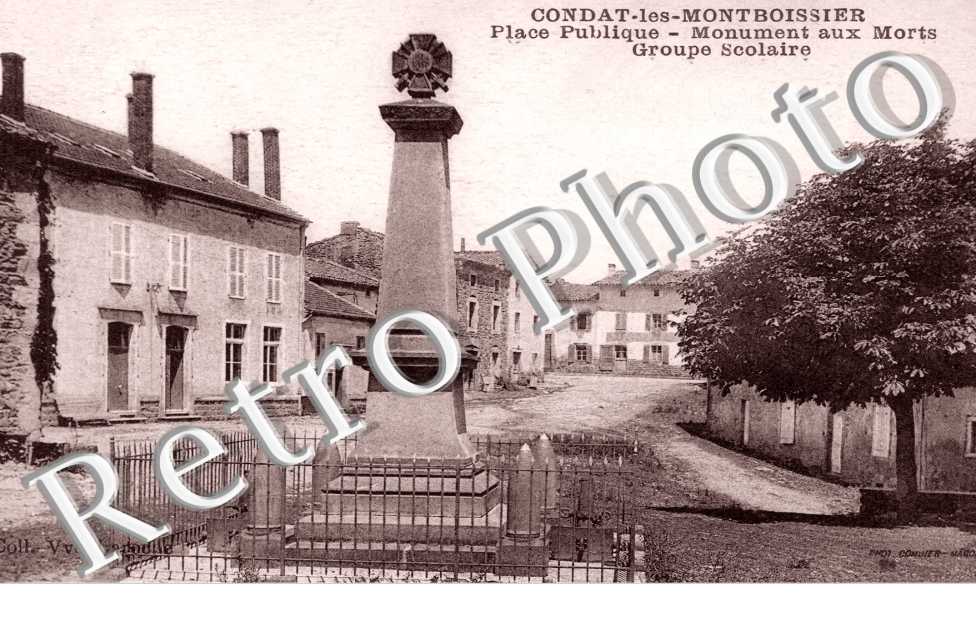 place publique, monument aux morts, groupe scolaire