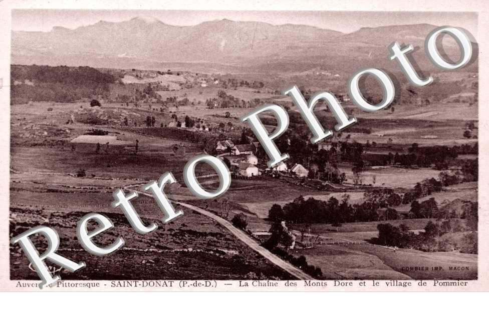 la chaine des Monts Dore et le village de Pommier