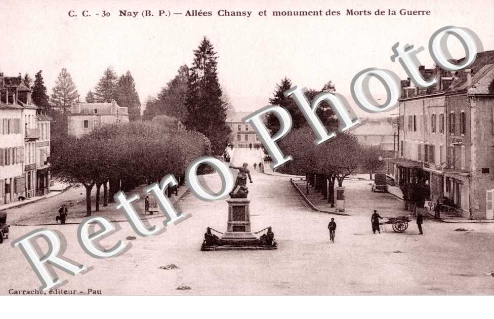 Allee Chansy et monument des morts de la guerre