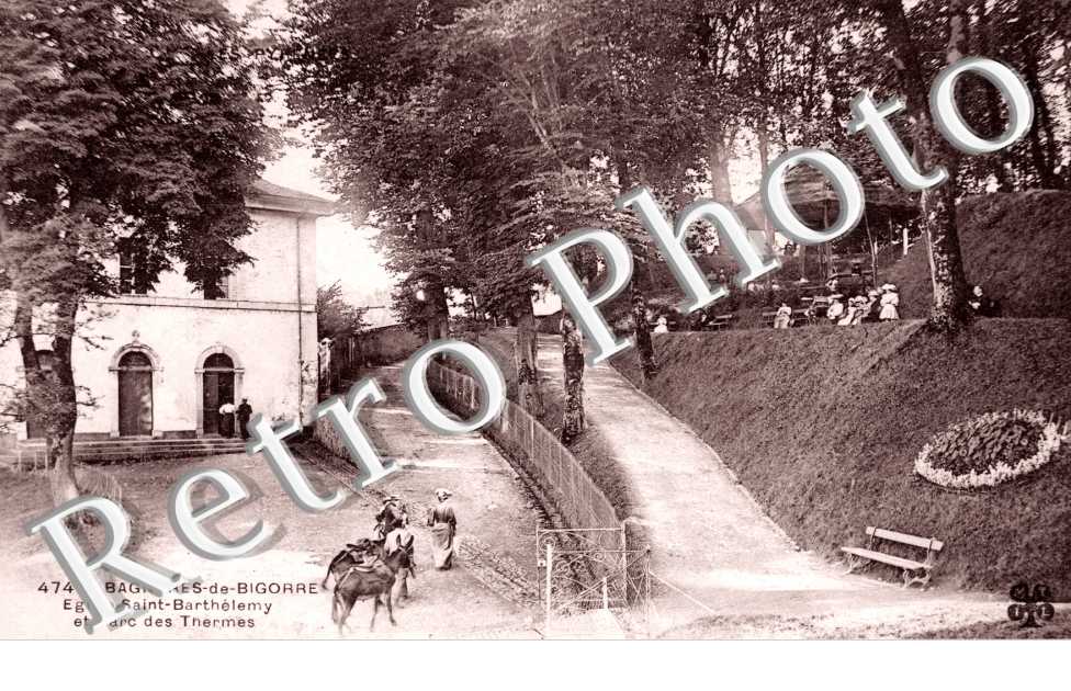 Bagneres-de-Bigorre, Eglise Saint-Barthelemy et Parc des Thermes