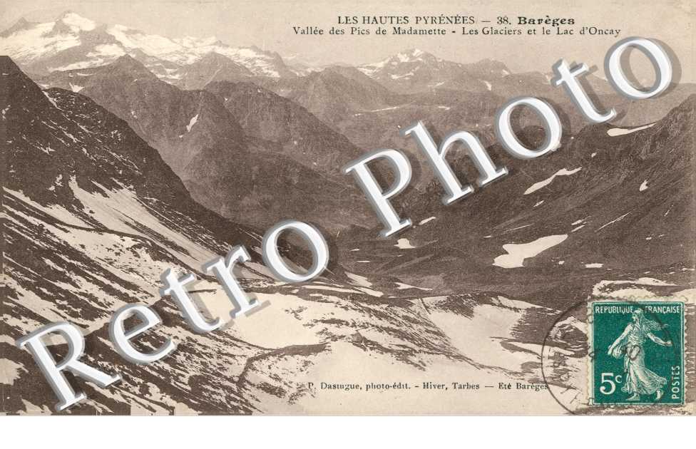 Vallee des Pics de Madamette  Les glaciers et le lac d'Oncay