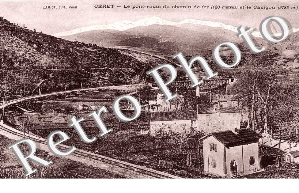 Le Pont Route du chemin de fer et le Canigou