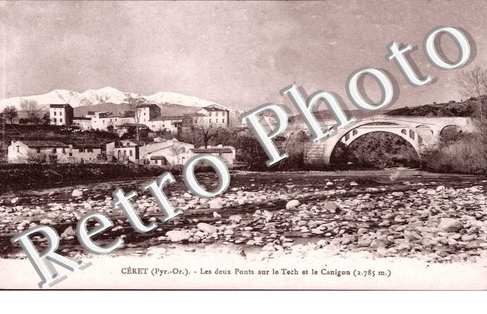 Les deux ponts sur le Tech et le Canigou