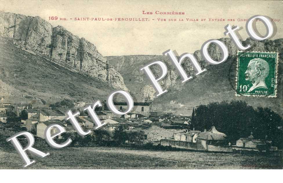 vue sur la ville et entree des gorges de la Fou