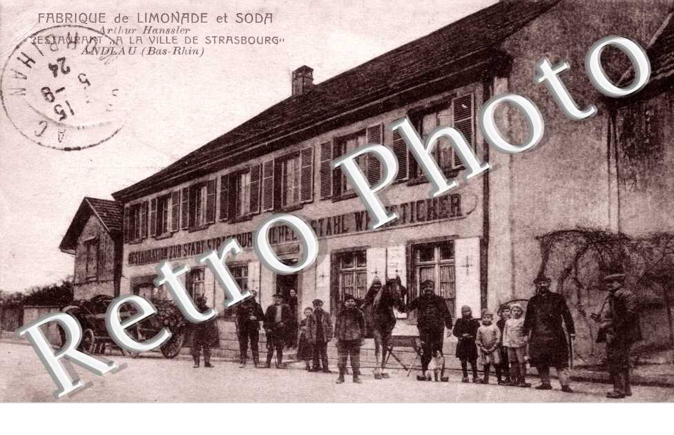 Fabrique de limonade et soda Arthur Hanssler Restaurant " A la ville de Strasbourg "