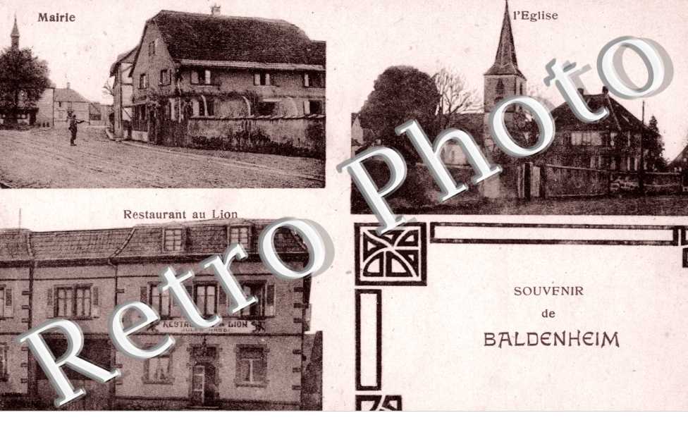 L'eglise - mairie - restaurant au Lion