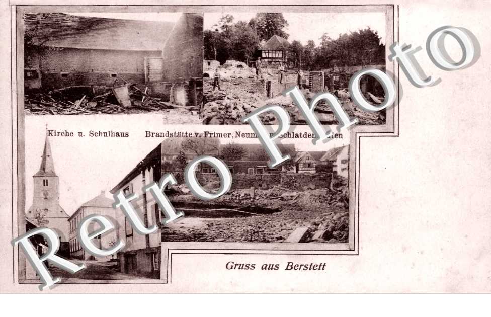 Kirche u. Schulhaus - Brandstatte v. Frimer Neuman u. Schlatdenhaufen