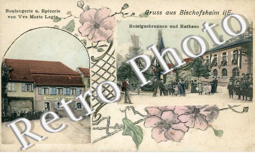 remigusbrunnen und rathaus - Boulangerie u. Epicerie von Vve marie Legin