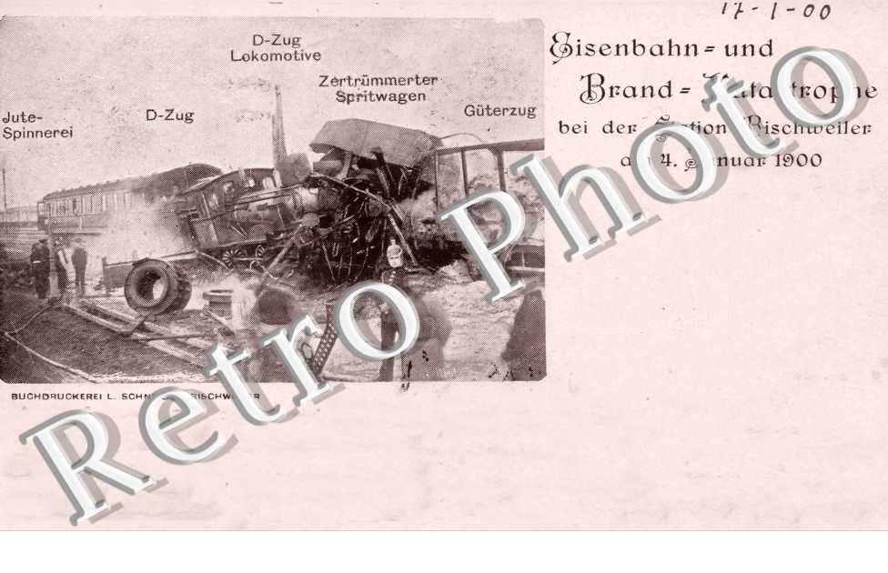 Eisenbahn, und brand, katastrophe bei der station bischweiler am 4. januar 1900