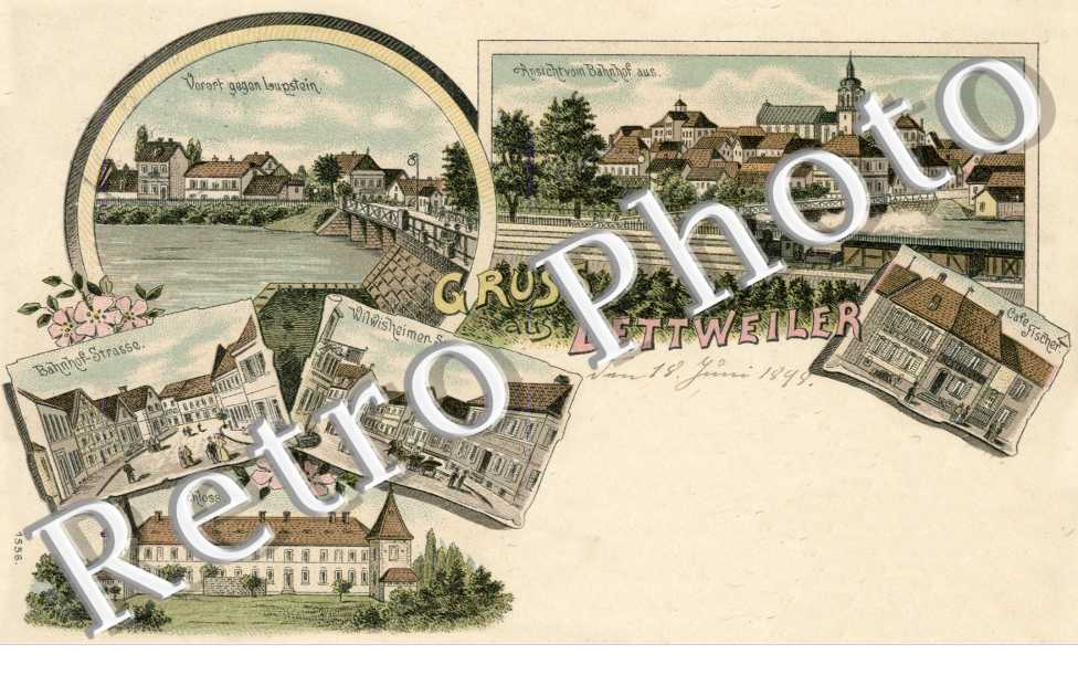 Kanal, Bahnhof-Strasse, Schloss, Ansicht vom Bahnhof aus, Cafe Fischer