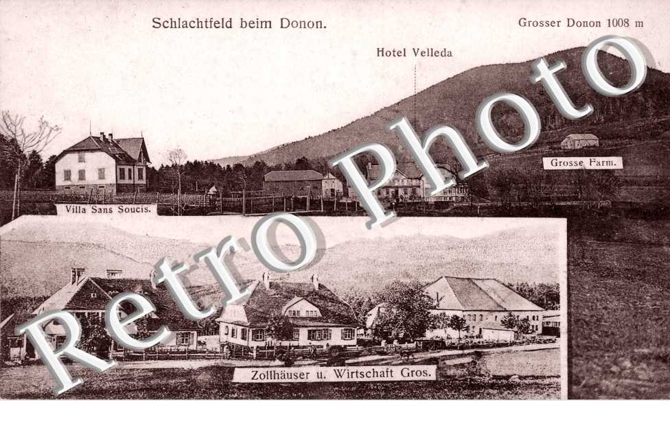 Schlachtfeld beim Donon, Hotel Velleda, Grosser Donon, Zollhauser und Wirtschaft Gros.