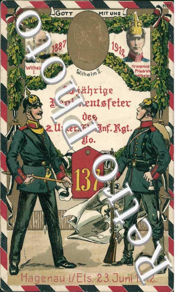25 jahrige Regimentsfeier des 2. Unter.Els. Inf. Rgt