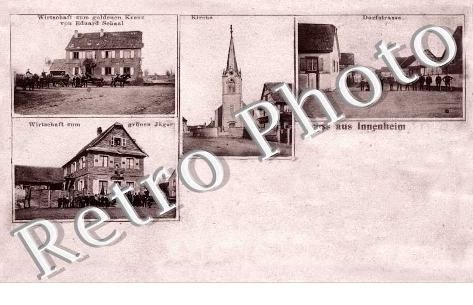 kirche, dorfstrasse, wirtschaft zum grunen Jager