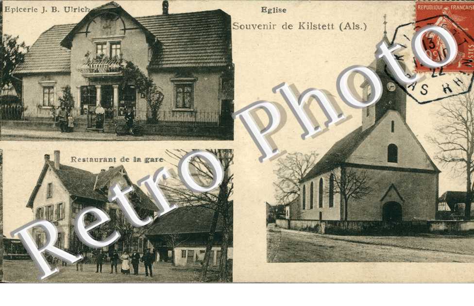 Eglise, Epicerie J. B. Ulrich, Restaurant de la Gare