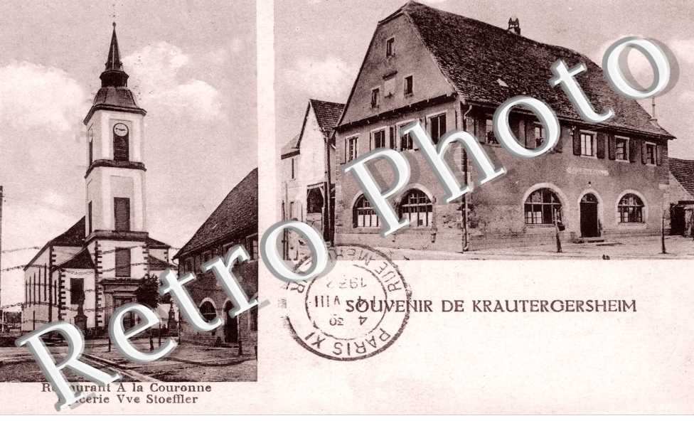 Eglise, Ecole, Restaurant de la Couronne, Epicerie Yves Stoeffler