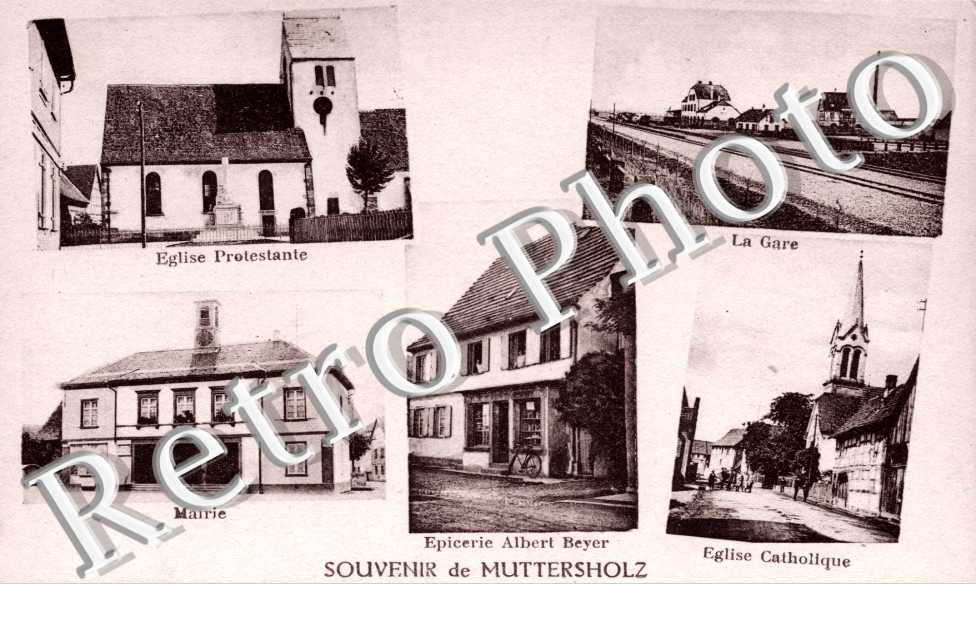 La gare - eglise protestante - mairie - epicerie albert Beyer