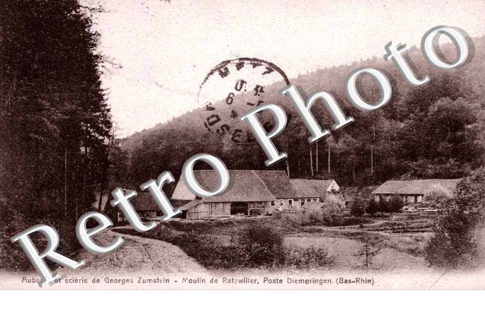 Auberge et scierie de Georges Zumstein , Moulin et Poste Diemeringen
