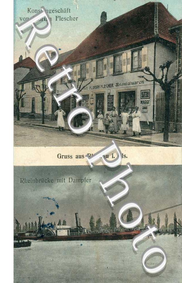 Konsumgeschaft von Florian Flescher - Rheinbrucke mit Dampfer