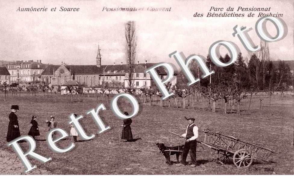 parc du pensionnat des benedictins de rosheim. aumonerie et source, pensionnat et couvent