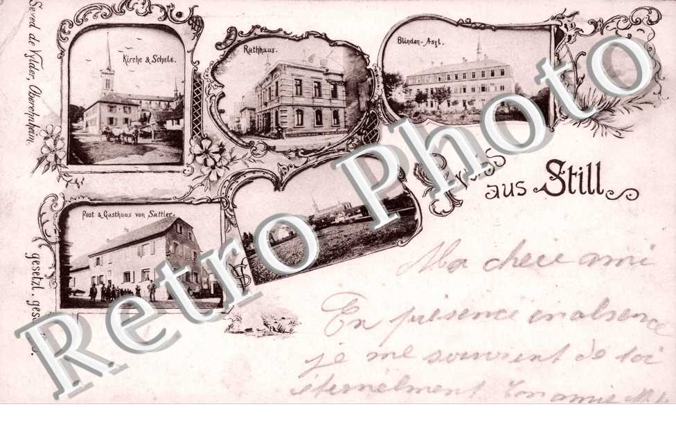 Kirche, Schule, Post, Gasthaus, Blinden-Asyl, Rathaus