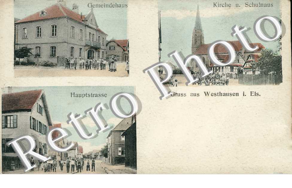 Gemeindehaus, Hauptstrasse, Kirche und Schulhaus