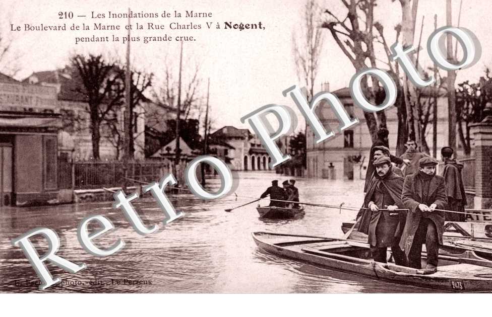 Inondations 1910, Boulevard de la Marne et Rue Charles V
