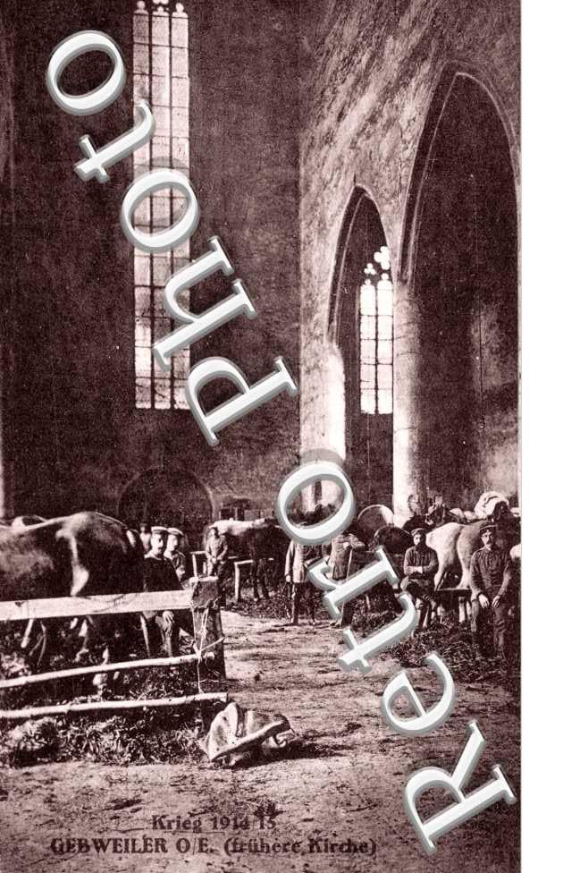 Krieg 1914-1915 -  Interieur de l'eglise en 1915