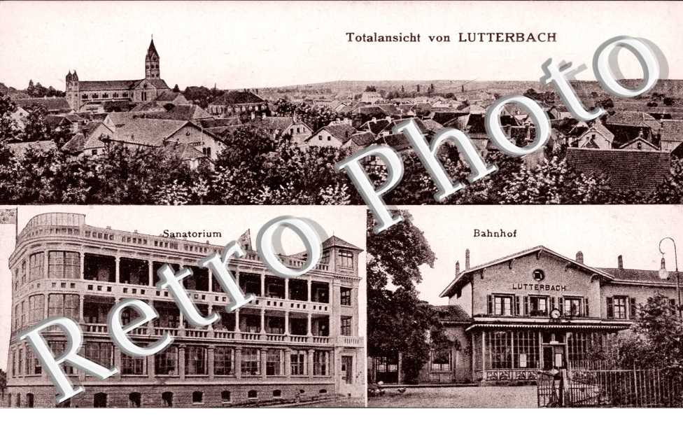 Totalansicht von Lutterbach, Sanatorium, Bahnof