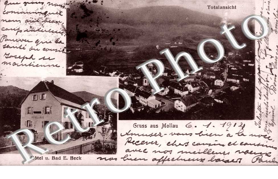 Totalansicht, Hotel u. Bad E. Beck, Gruss aus Mollau