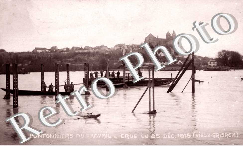 Pontonniers au Travail, Crue du 25 decembre 1918 (Vieux Brisach)