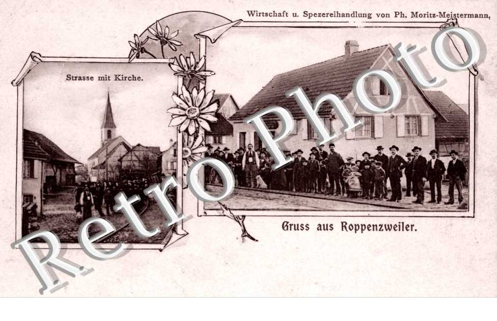 strasse mit kirche, wirtschaft