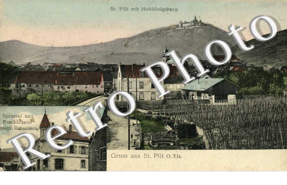 spezerei und feinbackerei Joseph Rebsomen - St. Pilt mit Hohkonigsburg