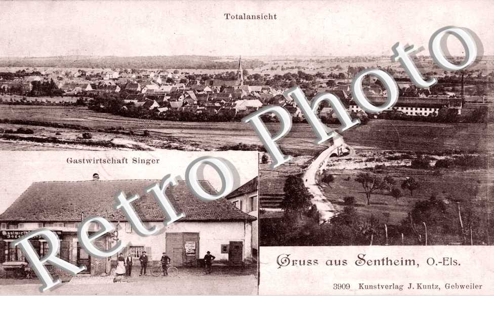 Totalansicht, Gastwirtschaft Singer, Gruss aus Sentheim