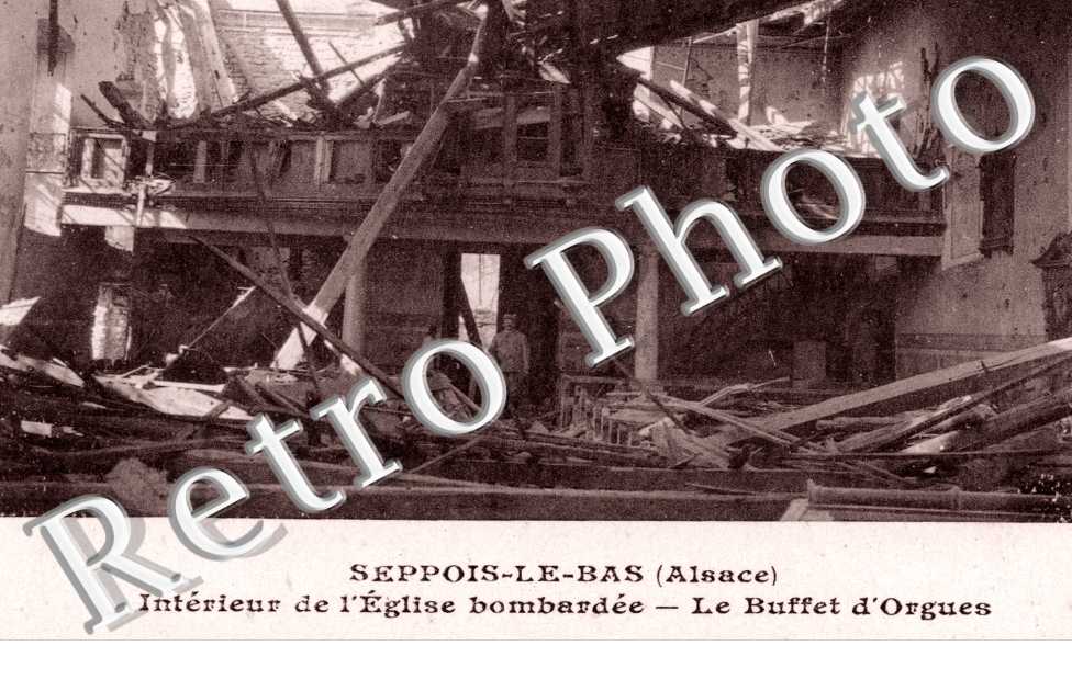 interieur de l'eglise bombardee - Le buffet d'orgues en 1916