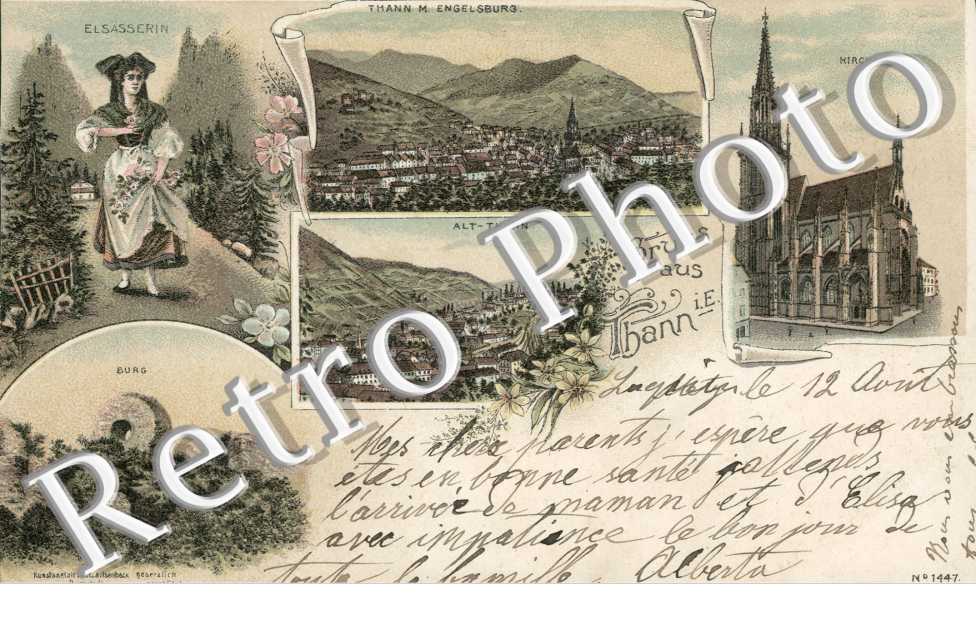 Burg, Kirche, Thann M. Engelsburg, Elsasserin, Alt-Thann