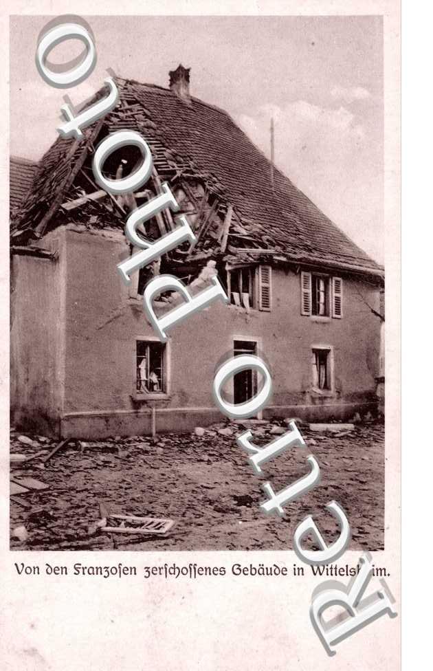 Von den Franzofen zerchoffenes Gebaude in Wittelsheim