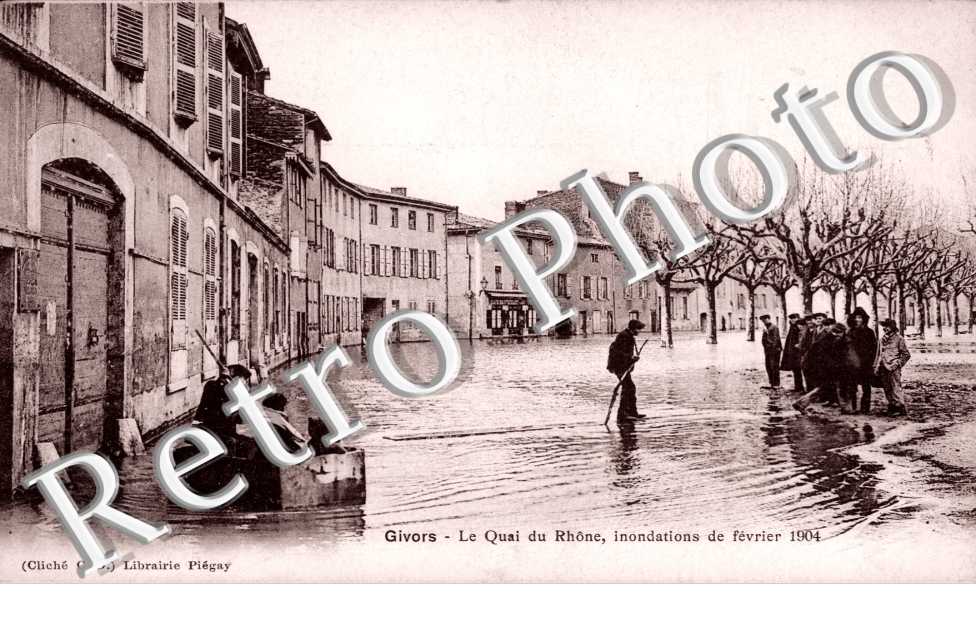 le quai du rhone inondations fevrier 1904
