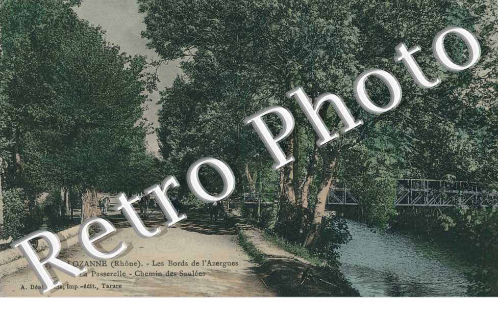 Les bords de l'Azergues - La passerelle - chemin des Saulees (couleur)