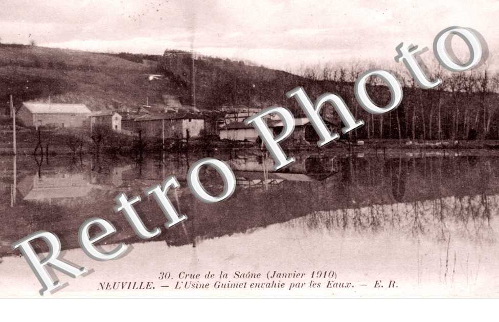 l'usine Guimet envahie par les Eaux, Crue de la Saone Janvier 1910